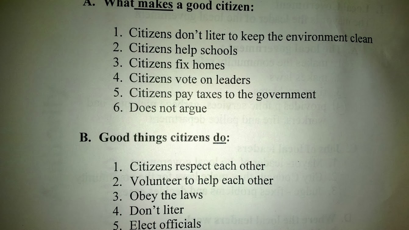 How can you be a good citizen?