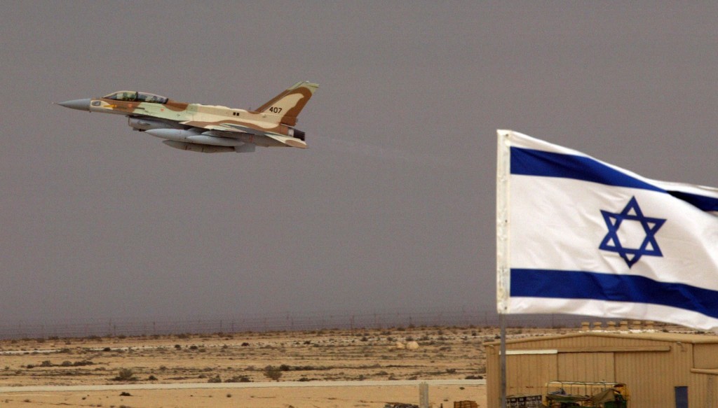 epa00138284 An Israeli Air Force F-16I jet fighter takes off after touching down briefly at the Ramon Air Force Base in the Negev Desert as Israel takes possession of two of the newest jet fighters in a ceremony on Thursday, 19 February 2004. The two jets flew from Texas to Israel with a stop over for fueling in the Azore Islands. The F-16I, or "Sufra", Hebrew for 'Storm', is a joint Israeli-American fighter with Israel supplying the core avionics. The jet has a sophisticated radar system, a satellite communications system and anti-missile electronic warfare system as well as an improved pilot's helmet with a night vision system.  EPA/JIM HOLLANDER