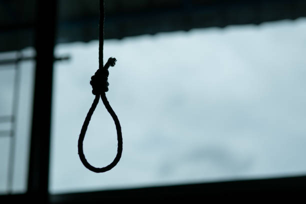 Silhouette of Hangman's noose knot. commit suicide concept. Silhouette of Hangman's noose knot. commit suicide concept.