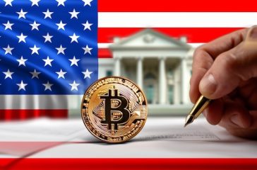 Donald,Trump,Signs,Order,Creating,Bitcoin,Reserve,,Usa,Flag,,White