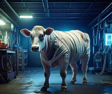 Firefly-a-skinny-cow-wrapped-in-bandages-in-a-basement-with-futuristic-lab-equipment-88479-scaled