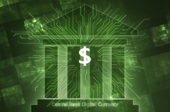 Central,Bank,Digital,Currency,(dollar),-,On,The,Future,Background.
