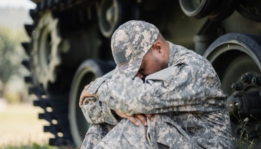 Stressed,Depressed,Crying,Lose,War,Asian,Man,Special,Forces,Soldier