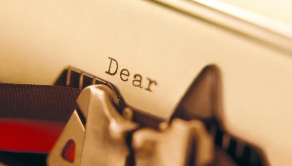 typewriter and letter