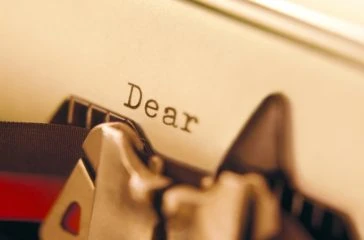 typewriter and letter typewriter and letter