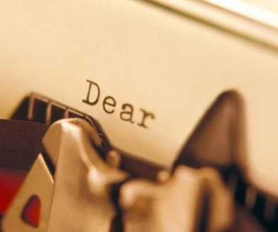 typewriter and letter