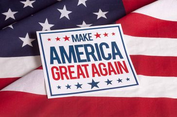 resolution american flag with sign Make America great again