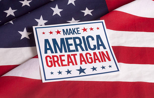 resolution american flag with sign Make America great again