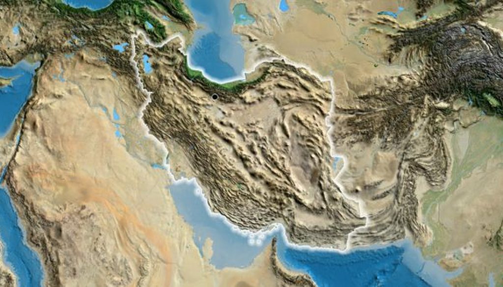 Close-up,Of,The,Iran,Border,Area,On,A,Satellite,Map.