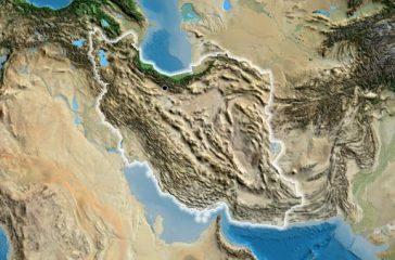 Close-up,Of,The,Iran,Border,Area,On,A,Satellite,Map.