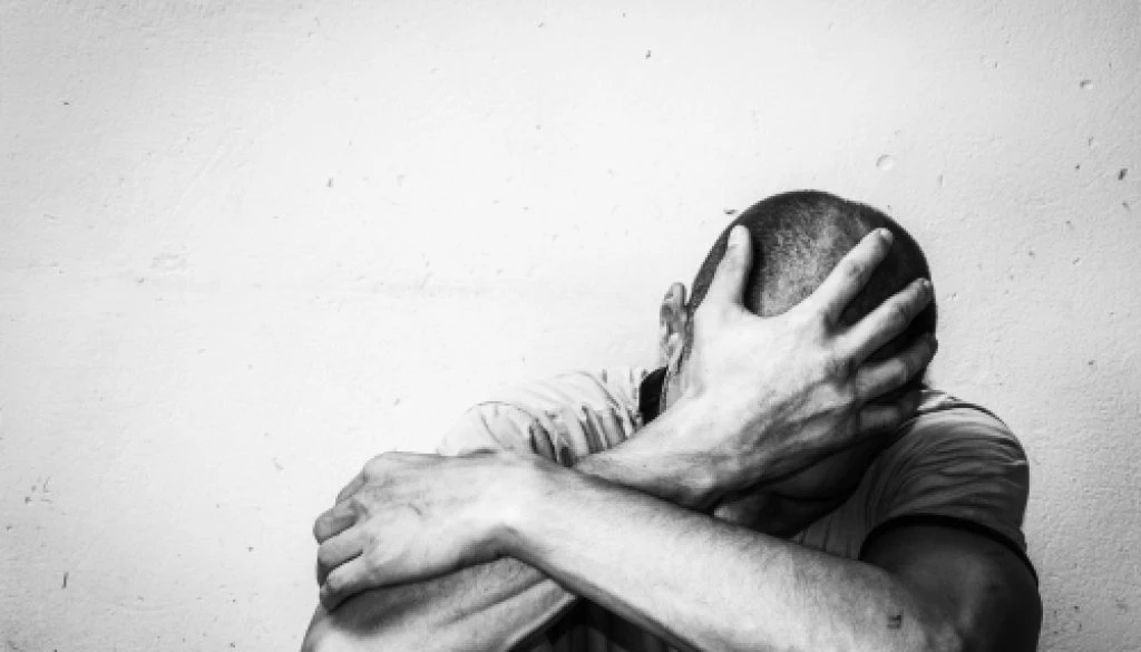 Homeless,Man,Drug,And,Alcohol,Addict,Sitting,Alone,And,Depressed