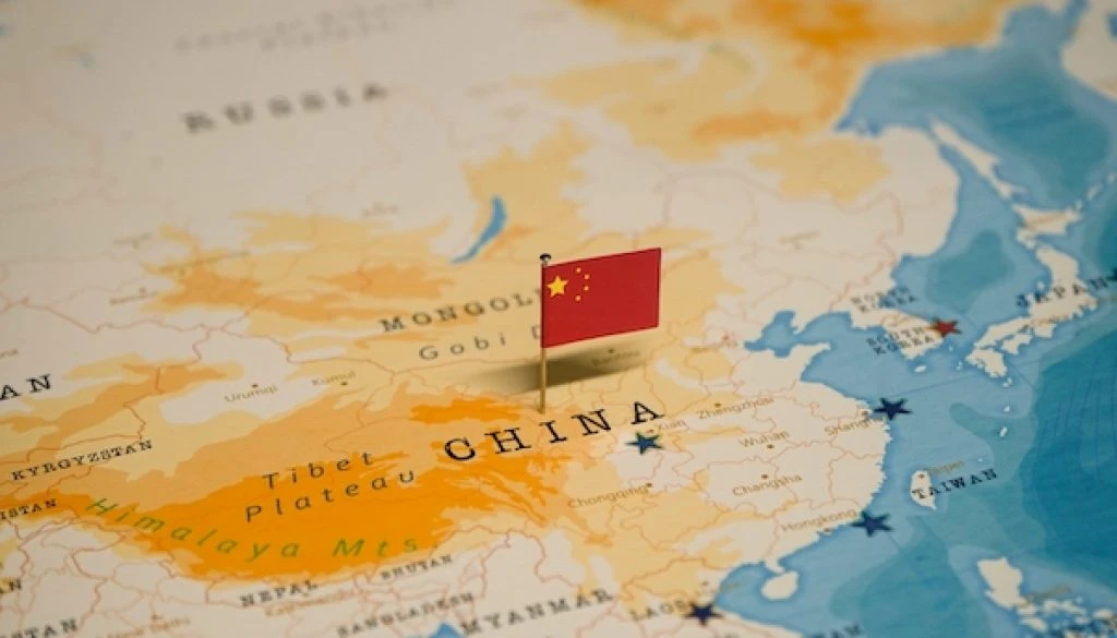 The,Map,And,Flag,Of,China.