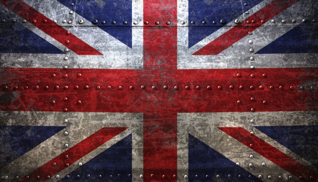 Grungy,United,Kingdom,Flag,On,A,Metal,Texture