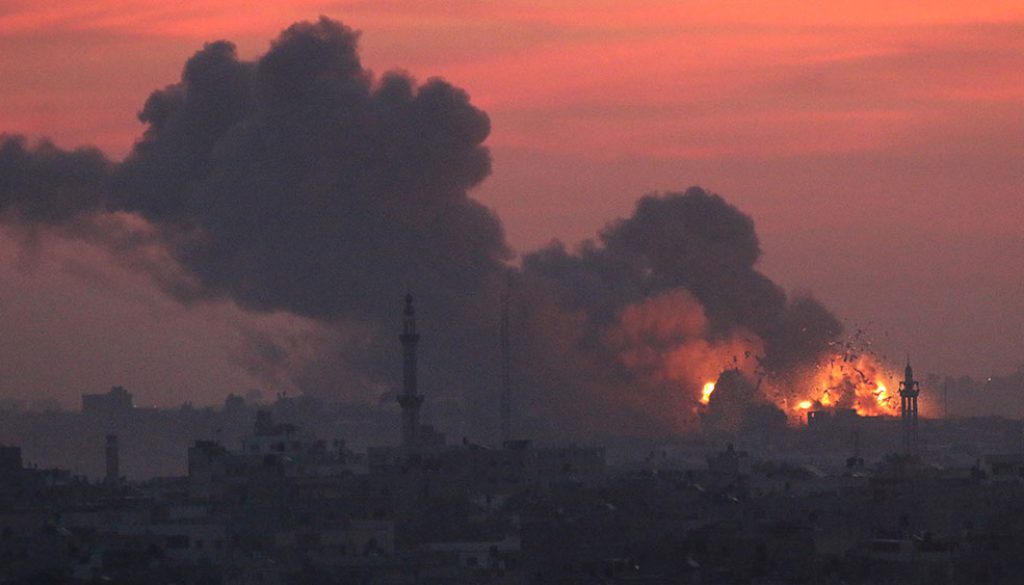 Gaza-Explosion-Smoke-Israeli-Raids