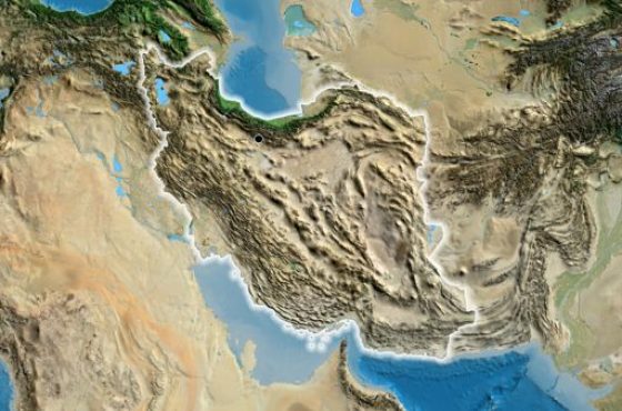 Close-up,Of,The,Iran,Border,Area,On,A,Satellite,Map.