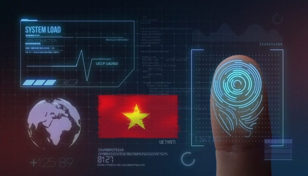 Finger Print Biometric Scanning Identification System. Vietnam Nationality
