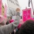 Pink hats and signs at Women's March on Washington.