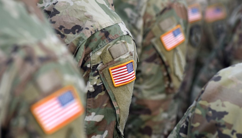 American,Soldiers,And,Flag,Of,Usa,On,Soldiers,Arm.,Us