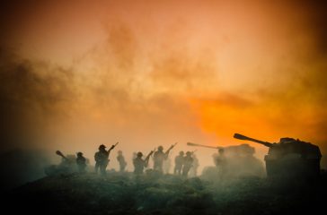 War,Concept.,Military,Silhouettes,Fighting,Scene,On,War,Fog,Sky