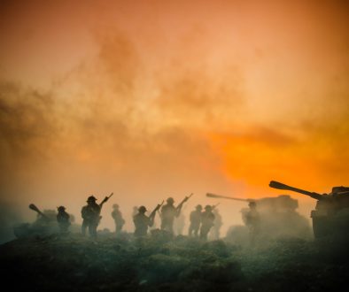 War,Concept.,Military,Silhouettes,Fighting,Scene,On,War,Fog,Sky
