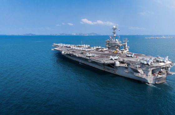 Nuclear ship, Military navy ship carrier full loading fighter jet aircraft for prepare troops.