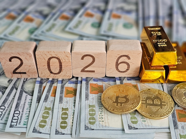 Future,Financial,Predictions,With,Cash,,Gold,,And,Bitcoin,On,Display