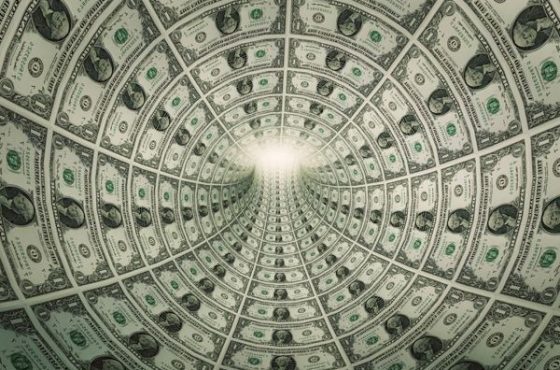 Tunnel,Of,Money,,Dollars,Towards,Light.,Conceptual