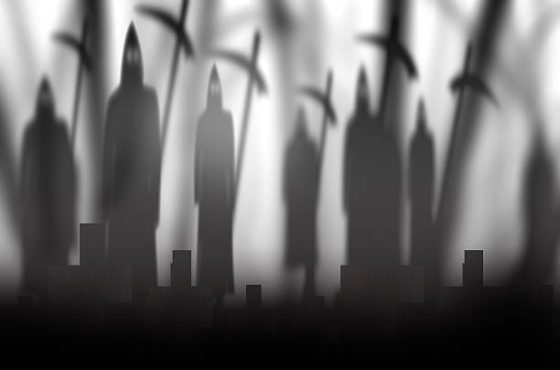 dark and blurred scary halloween scene