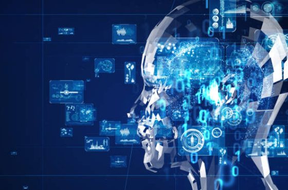 Artificial intelligence concept. Cloud computing. Deep learning.